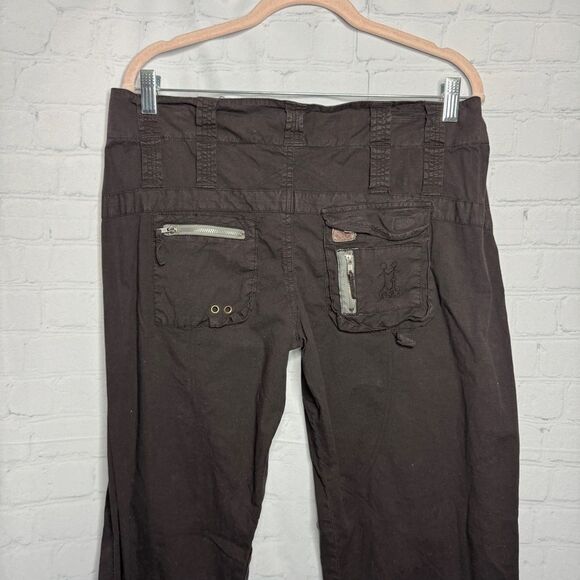 NEW Johnny Was Pete & Greta brown wide leg utility cargo pants size 6 - Picture 3 of 11